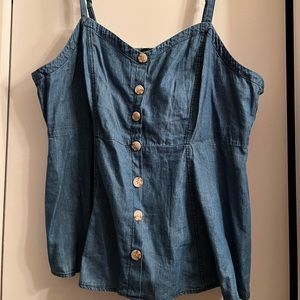 Torrid spaghetti strap Jean shirt 1X
